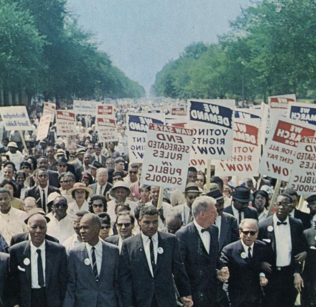 Detail from the Day They Marched poster/magazine cover depicting the 1963 March on Washington.