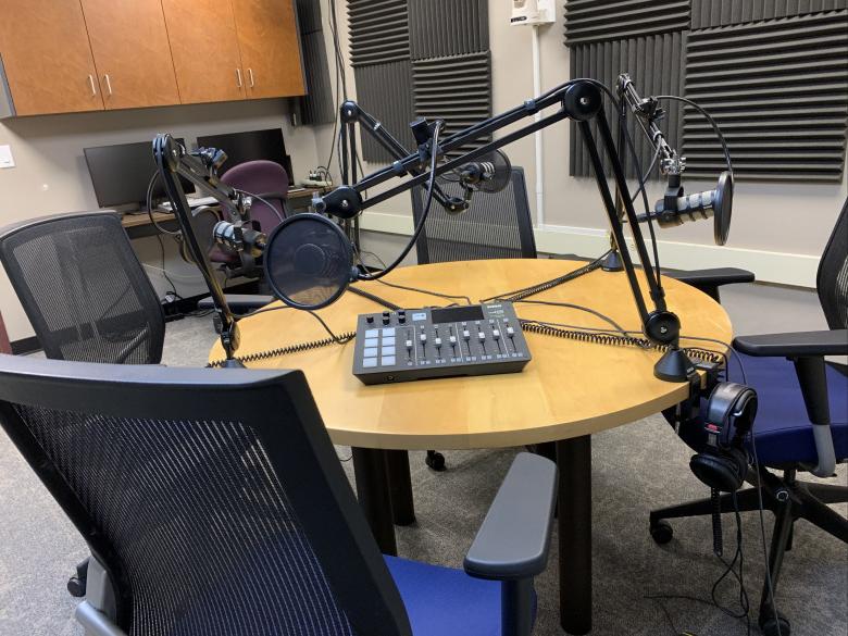 Podcasting equipment at CELEB